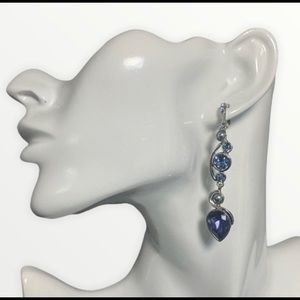 GIVENCHY AUTHENTIC DANGLING STONE EARRINGS IN SILVER BNWT